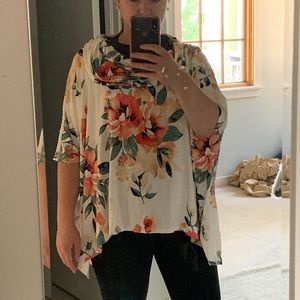 Floral poncho